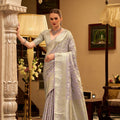 Lavender Kanjivaram Silk Saree Rich Gold Zari Weaving Saree 