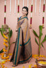 Mauve Silk Saree with Green Woven Border Traditional Design