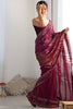 Designer Wine Colour Georgette Saree Party Wear