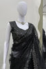 Black Net Saree with Heavy Sequin Embroidery Designer Blouse