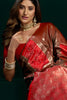 Luxury Red Coffee Brown Soft Silk Saree with Zari Woven Border