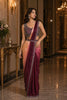 Wine Peach Ombre Designer Saree Heavy Stone Work Blouse Ready To Wear Saree