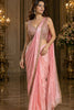 Pink Satin Silk Saree Heavy Mirror Embroidered Designer Blouse