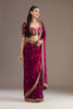 Wine Red Silk Saree with Heavy Zari Embroidery Border Designer Blouse