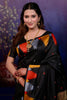 Elegant Black Printed Soft Silk Saree with Rich Zari Border