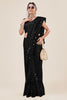 Black Net Saree with Heavy Sequins Embroidery Designer Blouse