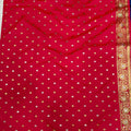 Navy Blue Banarasi Silk Saree with Red Embroidered Pallu