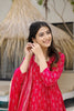 Lovely Red Muslin Digital Printed Anarkali Salwar Suit with Dupatta