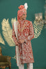 Royal Red Art Silk Embroidered Sherwani with Dupatta for Wedding