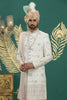 Lovely Cream Art Silk Embroidered Sherwani with Dupatta for Wedding