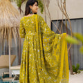Refreshing Lime Green Muslin Digital Printed Anarkali Salwar Suit with Dupatta
