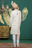Lovely Cream Art Silk Embroidered Sherwani with Dupatta for Wedding