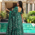 Simply Green Muslin Digital Printed Anarkali Salwar Suit with Dupatta