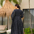 Stunning Black Muslin Digital Floral Printed Anarkali Salwar Suit with Dupatta