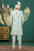 Luxury Mint Green Art Silk Embroidered Sherwani with Dupatta for Wedding