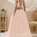 Wonderful Pink Georgette Designer Lehenga Choli with Embroidery Work and Matching Dupatta