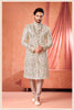 Fancy Off-White Art Silk Multicolor Embroidered Sherwani for Men with Pyjama for Wedding 