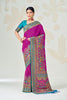 Stunning Magenta Pink Soft Silk Designer Saree Multicolor Woven Border for Women