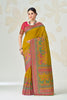 Amazing Mustard Yellow Soft Silk Designer Saree Multicolor Woven Border for Women