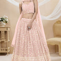 Wonderful Pink Georgette Designer Lehenga Choli with Embroidery Work and Matching Dupatta