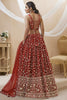 Stylish Red Georgette Designer Lehenga Choli with Embroidery Work and Matching Dupatta