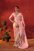 Beautiful Pink Viscose Saree with Floral Embroidery