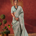 Stunning Mint Green Viscose Saree Embroidery Border for Women