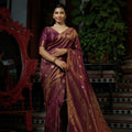 Royal Purple Pure Kanjivaram Weaving Silk Saree for Women
