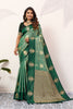  Bottle Green Kanjivaram Silk Saree with Rich Gold Zari Border