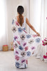 White Floral Digital Printed Linen Saree with Designer Lace Border