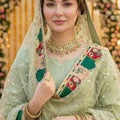 Fancy Mint Green Embroidered Eid Special Palazzo Suit with Net Dupatta