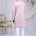 Handsome Pink Art Silk Embroidered Indo Western Sherwani for Men with White Churidar
