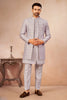 Awesome Lavender Art Silk Embroidered Designer Indo Western Sherwani with Jacket