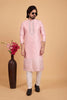 Elegant Blush Pink Art Silk Embroidered Kurta Pajama Set for Wedding