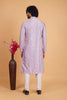 Wonderful Lavender Art Silk Embroidered Kurta Pajama Set for Wedding