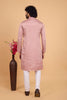 Delicate Pink Art Silk Embroidered Kurta Pajama Set for Wedding