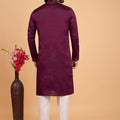 Royal Maroon Art Silk Embroidered Kurta Pajama Set for Wedding