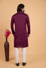 Royal Maroon Art Silk Embroidered Kurta Pajama Set for Wedding