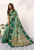 Bottle Green Kanjivaram Silk Saree with Rich Gold Zari Border