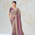 Premium Purple Viscose Saree Embroidery Border for Women