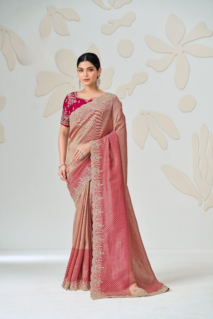 Vibrant Rani Pink Viscose Saree Embroidery Border for Women