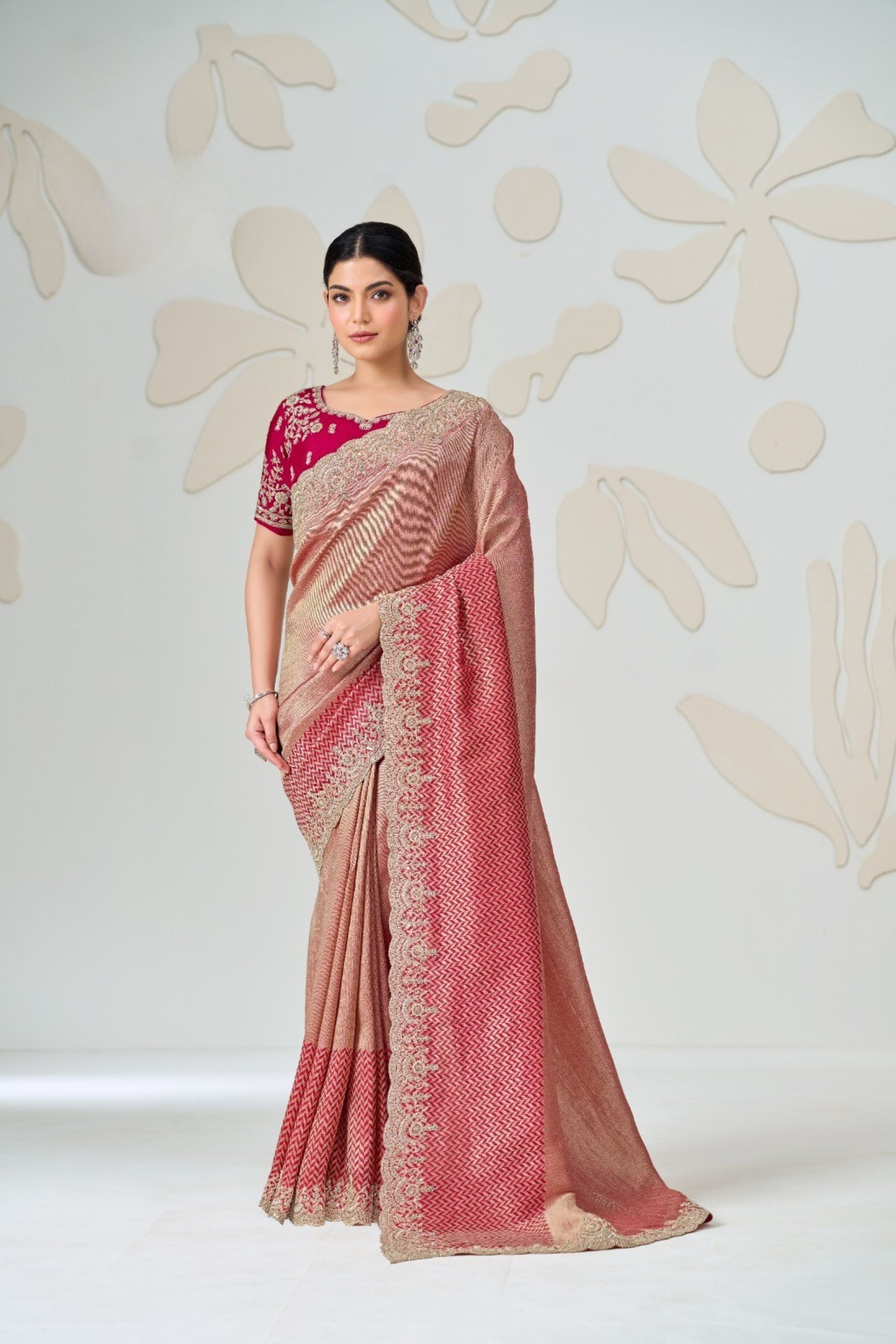 Vibrant Rani Pink Viscose Saree Embroidery Border for Women