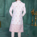 Royal Off-White Art Silk Readymade Sherwani for Men with Pink Thread Work