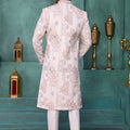 Trendy Off-White Art Silk Readymade Sherwani for Men with Thread Work
