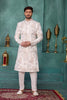 Modern Off-White Art Silk Readymade Sherwani for Men with Thread Work