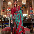 Traditional Green Maroon Patola Print Saree with Rich Pallu