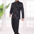 Trendy Black Floral Jodhpuri Jacket Without Pant for Wedding