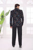 Trendy Black Floral Jodhpuri Jacket Without Pant for Wedding