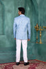 Lovely Sky Blue Floral Jodhpuri Jacket Without Pant for Wedding