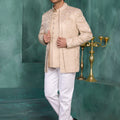Elegant Cream Floral Jodhpuri Jacket Without Pant for Wedding